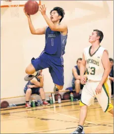  ?? KARLA KELLY ?? Kim Hakgyu puts up the jumper ahead of Jericho Hill in second half action against the Digby.