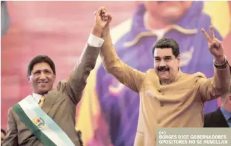  ?? EFE ?? Región. El presidente Nicolás Maduro juramenta al gobernador electo del estado Barinas, Argenis Chávez .