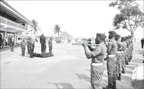  ?? (Ministry of the Presidency photo) ?? President David Granger being heralded on arrival