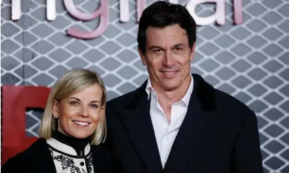  ?? ?? Mercedes team principle, Toto Wolff, with wife, Susie, who described the FIA investigat­ion as ‘insulting’. Photograph: Tolga Akmen/EPA