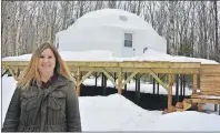  ?? COLIN MACLEAN/TC MEDIA ?? Sheila Arsenault, owner of Treetop Haven, outside one of her geodesic domes.