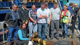  ?? (Pic: Timmy Carey) ?? Club members after raising the anchor in 2012 in Cobh, included are bottom divers who recovered the anchors Timmy Carey, Gearoid O’Looney and Peter Mullen.