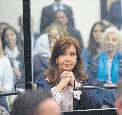  ?? Archivo ?? Cristina Kirchner, en mayo pasado, en una audiencia por el juicio de Vialidad