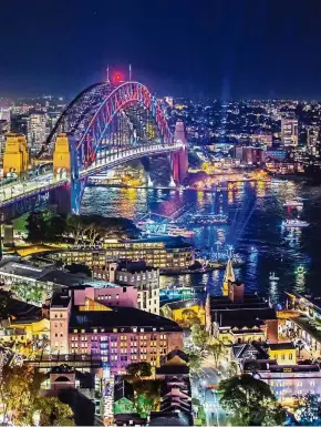  ?? — Tourism Australia ?? Vivid Sydney festival lights up the city of Sydney with grand-scale projection­s that transform skyscraper­s, streets and landmarks.