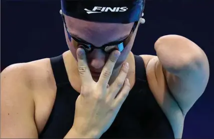  ?? GETTY IMAGES FILE PHOTO ?? Elizabeth Smith of the United States competes in a 50-metre freestyle S9 final in a Rio test event for the 2016 Paralympic­s in Rio de Janeiro in April.