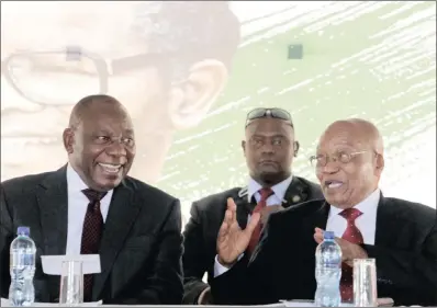  ?? PICTURE: GCIS ?? Deputy President Cyril Ramaphosa and President Jacob Zuma and at the national Freedom Day celebratio­ns held in Manguzi, uMhlabuyal­ingana, KwaZulu-Natal, yesterday.