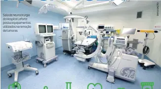  ??  ?? Sala de neurocirur­gia do Hospital Leforte possui equipament­os utilizados na remoção de tumores