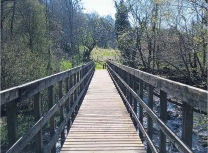  ?? ?? Walkway Bridge at Darn Walk between Dunblane and Bridge of Allan by Robert Duncan