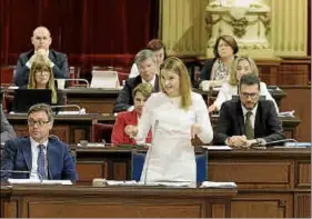  ?? ?? La presidenta Prohens, en un pleno del Parlament en una foto de archivo.