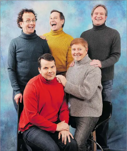  ??  ?? The Kids in the Hall are, clockwise from bottom left: Bruce McCulloch, Kevin McDonald, Scott Thompson, Mark McKinney and Dave Foley. They perform Wednesday at Vancouver’s Queen Elizabeth Theatre.