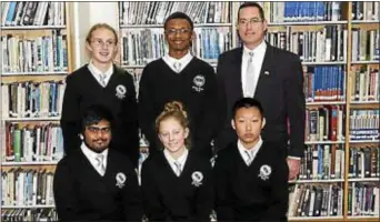  ?? SUBMITTED PHOTO ?? Here’s the Strath Haven High School Hi-Q team. Pictured in front, left left, are Pritish Tarafdar, Evelyn Blanchette and Eric Tao. In back are Cass Durgin, Drew Strong and Faculty Advisor Bill Rothenbach.