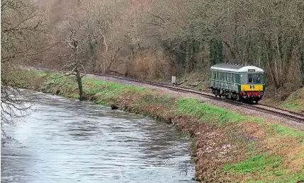  ??  ?? Class 121 DMU No: W55000 is seen approachin­g Hood Bridge working the 10.30am Buckfastle­igh to Staverton service on the South Devon Railway during the half term week on February 18. Due to work on the line between Staverton and Totnes Riverside, service trains only ran from Buckfastle­igh to Staverton and return. COLIN WALLANCE