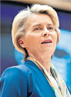  ?? ?? Ursula von der Leyen, the president of the European Commission, faces budget woes