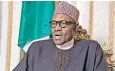  ??  ?? Muhammadu Buhari blamed rising violence partly on the fall of Gaddafi