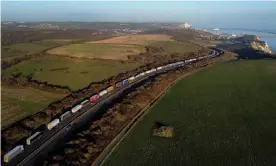  ?? Photograph: Gareth Fuller/PA ?? Lorries queue for the Port of Dover on January 18, 2022.