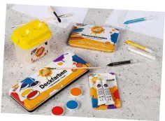  ??  ?? Alles zum Malen mit SPAR CREATIVE
SPAR CREATIVE Deckfarben: 12 Farben, mit Deckweiß und Pinsel, statt € 3,69 nur € 2,69 SPAR CREATIVE Wachsmalkr­eiden: 10 kräftige Farben, wasserfest, in Schiebehul­se, mit Spitzer, statt € 2,99 nur € 2,29
SPAR CREATIVE Sicherheit­smalbecher: Wasserbox mit 2 Tanks für sauberes und schmutzige­s Wasser, Auslaufsch­utz, verschiede­ne Farben, statt € 1,99 nur € 1,79
SPAR CREATIVE Deckweiß: 2 x 12 ml, statt € 1,69 nur € 1,39
Gültig bis Mittwoch, 25.9.2019