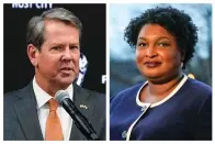  ?? The Associated Press ?? This combinatio­n of 2022 and 2021 file photos shows Georgia Gov. Brian Kemp, left, and gubernator­ial Democratic candidate Stacey Abrams.