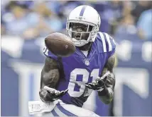  ?? JAMES KENNEY / AP ?? Through four games, Andre Johnson hasn’t had the impact envisioned when he signed with the Colts, catching only seven passes for 51yards. “I think my time will come,”he said.“I’m just being patient.”