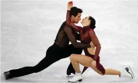  ??  ?? Virtue and Moir perform at the 2018 Winter Olympics: ‘I went into the penultimat­e lift in Pyeongchan­g and I got chills because I felt the energy and electricit­y in the building shift’. Photograph: Phil Noble/Reuters