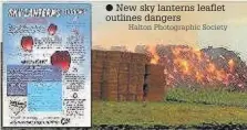  ?? New sky lanterns leaflet outlines dangers Halton Photograph­ic Society ??