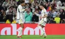  ?? ?? Brahim Díaz (right) celebrates with Jude Bellingham after giving Real the lead. Photograph: Ángel Martínez/Getty Images