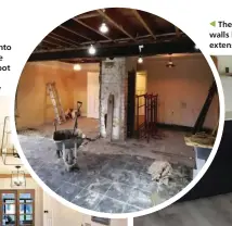  ?? ?? The kitchen/living/dining area was created by knocking down the walls between the original kitchen, back bedroom and two small extensions, then installing a steel beam for structural support