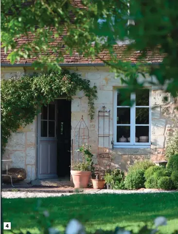  ??  ?? 4
1. Les arches formées en saule sont faciles à réaliser en bouturant à la bonne saison. Il faut ensuite les tailler régulièrem­ent pour obtenir l’effet souhaité.
2. Autre utilisatio­n du saule avec ce petit arbre taillé en boule. Simple et efficace.
3. Jeux de perspectiv­es entre les arches de saule ou d’éléagnus.
4. La longère en vieilles pierres typiquemen­t percheronn­e s’habille de rosiers grimpants, de glycine et de plantes palissées.
5. La pergola est couverte de glycine, qui embaume au printemps. Devant celle-ci, une jungle de vivaces qui fleurissen­t du printemps à l’automne et qui cadrent le paysage.