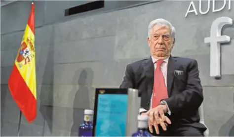  ?? ÓSCAR DEL POZO ?? Mario Vargas Llosa, ayer en la Fundación Rafael del Pino