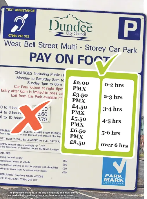  ??  ?? The proposed changes to the city’s long-stay and multi-storey car parks that could see drivers pay less for shorter stays.