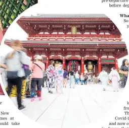  ?? ?? Main: Visitors enter the Dazaifu Tenmangu shrine in Dazaifu, Fukuoka, Japan; above, Senso-ji Temple in Tokyo. Photos / Getty Images