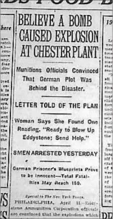  ??  ?? The story of the Eddystone catastroph­e made the front page of The New York Times.