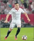  ??  ?? Kranevitte­r, con el Sevilla.