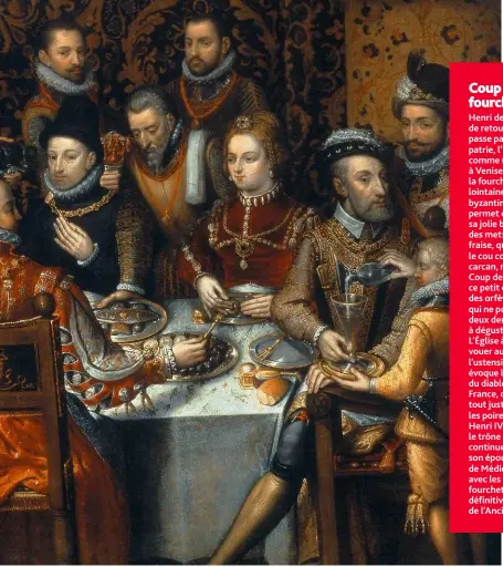  ?? Www.bridgemani­mages.com ?? Henri II (1519-1559) et Catherine de Médicis (1519-1589), roi et reine de France. Peinture anonyme française, xixe siècle.
