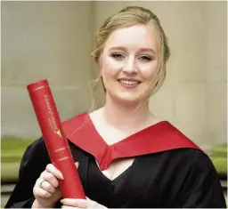  ??  ?? Happy day Hannah at her graduation ceremony.