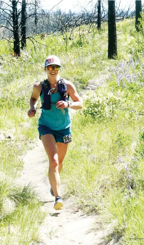  ??  ?? LEFT Penway racing the 2019 Evergreen Trail Run