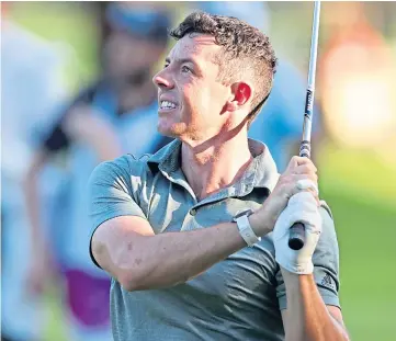  ??  ?? HIGH HOPES: Rory McIlroy believes he’s still in with a shot at winning the FedEx Cup.