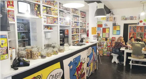  ?? POP CEREAL CAFE ?? The Pop Cereal Cafe in Lisbon offers about 100 breakfast cereals that would be familiar to most North Americans. Customers can top their favourite with things like fruit and candy, along with milk and non-dairy milks in a variety of flavours.