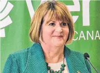  ?? GUARDIAN FILE PHOTO ?? Interim federal Green party leader JoAnn Roberts speaks at a news conference in February at the Delta Hotel. The next leadership convention of the federal Greens was scheduled for P.E.I. in October.