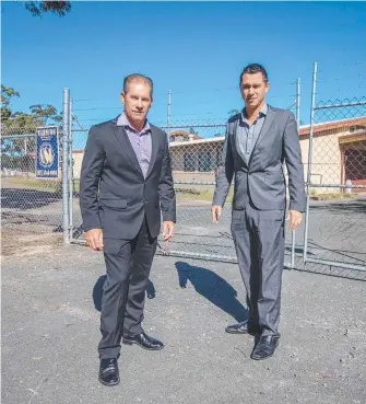  ??  ?? Ray White Industrial Gold Coast’s Steve Macgregor and Kris Sonter at the Molendinar site.