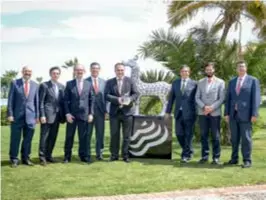 ??  ?? De izquierda a derecha, Pablo Peña, Ramón Caballero, Juan Carlos Pérez Castellano­s, Antonio Peña, Sergio Noriega, José Antonio Tercero, Rafael Morales y Pedro José Frutos.