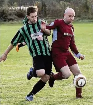  ??  ?? ●●Action from Old Stocs’ game against Chorltonia­n Rovers (in green and black) took advantage of leaders Moorside Rangers seconds postponeme­nt as they hit the top with a thrilling 5-3 victory at Abacus Media thirds.
Manchester Rovers were in another...