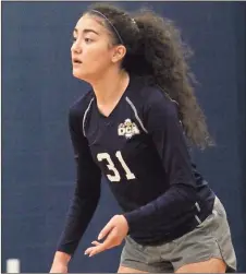  ?? Scott Herpst ?? OCA sophomore Mana Gilchrist had a big match against Berean Academy last week with 17 kills in a five-set thriller.