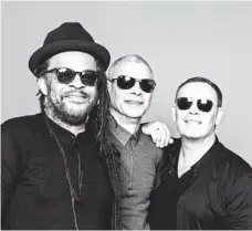  ?? COURTESY OF SHORE FIRE MEDIA ?? Founding UB40 members Astro, left, Mickey Virtue and Ali Campbell will play 26 shows around the USA.