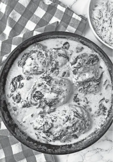  ?? ROBIN MILLER PHOTOS/SPECIAL FOR THE ARIZONA REPUBLIC ?? Whether you call it marry me chicken, creamy Tuscan chicken or something else entirely, the fact remains that this garlicy, creamy recipe is a weeknight dinner hero.