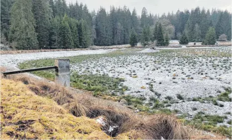  ?? FOTO: MAREIKE KEIPER ?? Der Ablacher Weiher führt im Moment kein Wasser.