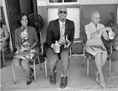  ?? ?? From left: Renee Mair, guest speaker; Member of Parliament for South Eastern St Catherine Robert Miller; and Minister of Education Fayval Williams at Portsmouth Primary School’s prize-giving ceremony.