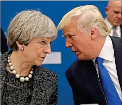  ??  ?? ‘UNACCEPTAB­LE’: Theresa May and US President Donald Trump