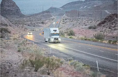  ?? COURTESY OF UBER TECHNOLOGI­ES ?? Uber’s self-driving trucks have been hauling cargo on Arizona highways since November, the company announced Tuesday.