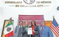  ?? PROVIDED ?? A partnershi­p between Oklahoma City Community College and the Mexican Consulate was officially commemorat­ed Dec. 7 with the signing of a memorandum of understand­ing between OCCC and consulate in Oklahoma City.