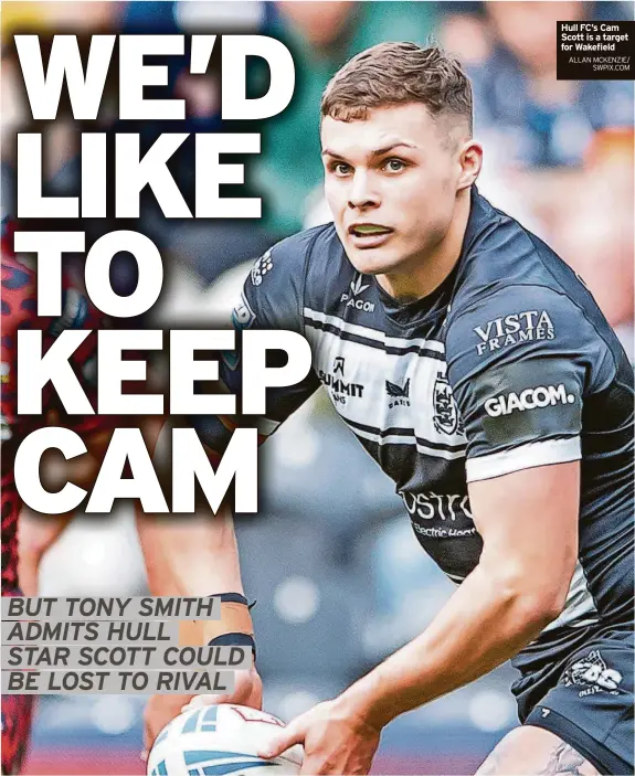  ?? ALLAN MCKENZIE/ SWPIX.COM ?? Hull FC’S Cam Scott is a target for Wakefield